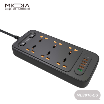 Power strip MLS010PD20 Universal PD20W Power Extension with USB Ports 2M Black US/EU/UK