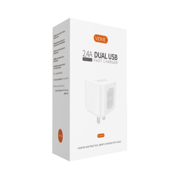 Dual USB fast charger 2.4A with smart ID Type-C VIDVIE