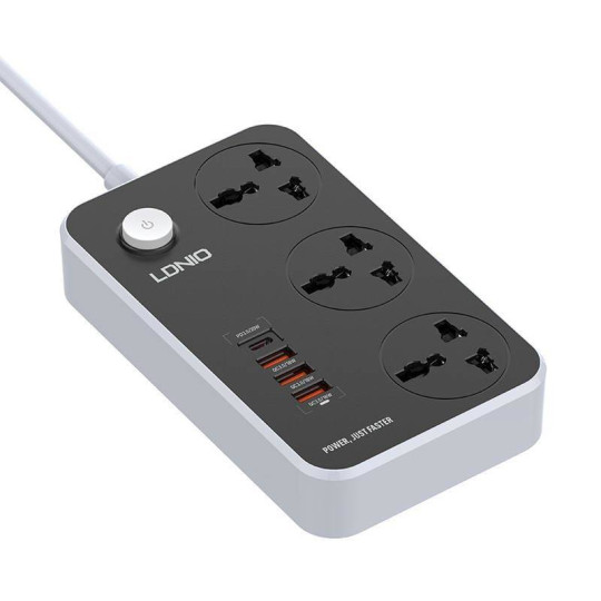 3 Socket 20W USB-C PD 3 ports QC3.0 LDNNIO Smarter safer design