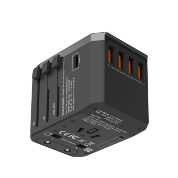 PD Travel charging adapter 4-ports travel charging, the current at each port is 2.4A. 1 type-C 3A