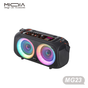 Portable LED Bluetooth Speaker Black with Wireless Microphone